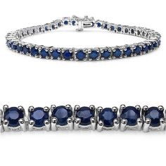 7.92 Carat Genuine Sapphire .925 Sterling Silver Bracelet High Fashion Jewelry, Sapphire Bracelet, Birthstone Bracelets, Sapphire Blue, Sterling Silver Bracelet, Blue Bracelet, Sterling Silver Bands, Silver Band, Sterling Silver Bracelets