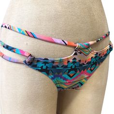 Express Swim Bikini Swimsuit Bottom Tribal Southwest Aztec Print Cutout Strappy Detail Size S New Multicolor Beachy Bottoms For Festival, Multicolor Stretch Tankini With Tie-side Bottom, Multicolor Beachy Tankini With Tie-side Bottom, Beachy Multicolor Tankini With Tie-side Bottom, Colorful Festival Beachwear Swimwear, Fitted Multicolor Tankini For Festival, Multicolor Tie-side Bottoms For Festival, Pink Bohemian Festival Swimwear, Multicolor Beachwear Swimwear For Festivals