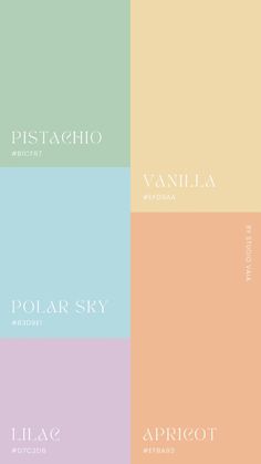 four different color swatches with the words polar sky on them