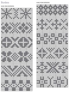 two rows of cross stitch patterns with the same pattern as shown on each side and one row