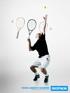 a man holding a tennis racquet on top of a white background