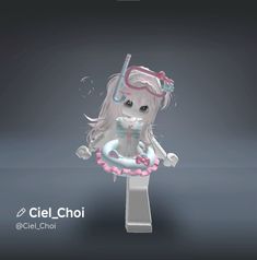 an animated girl holding a baseball bat on top of a pedestal with the caption ciel choi