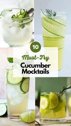 Cucumber Mocktails Mocktails Non Alcoholic Cucumber, Mocktails Non Alcoholic Rosemary, Cucumber Mocktail Recipe, Hydrating Mocktails, Green Mocktails Non Alcoholic, Healthy Mocktails Non Alcoholic, Cucumber Mocktail, Margarita Truck, Best Mocktail Recipe