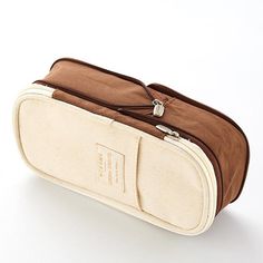 Canvas Zippered Large Foldable Pencil Case | A Lot Mall Portable Beige Pencil Case For School, Beige Pencil Case With Pen Holders, Beige Pencil Case With Pen Slots, Beige Pencil-shaped Pencil Case For School, Beige Pencil Case With Pen Slots For Daily Use, Rectangular Pencil Case With Pen Slots For Daily Use, Rectangular Pencil Case With Pen Holders For Study, Travel Pencil Case With Pen Holders In Beige, Rectangular Case Organizer With Pen Holders For Daily Use