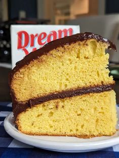 a piece of cake sitting on top of a white plate