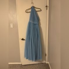 New With Tags, Never Been Warn. Selling Because I Ordered In Two Different Sizes So Selling The Other One. Originally $90 Sleeveless Blue Tulle Maxi Dress, Blue Sleeveless Tulle Maxi Dress, Petite Maxi Dress, Asos Petite, Petite Dresses, Dress First, One Shoulder, Asos, Maxi Dress