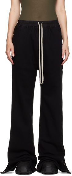 Wide-leg and heavyweight organic cotton fleece lounge pants. · GOTS-certified cotton · Garment-dyed · Drawstring at elasticized poplin waistband · Four-pocket styling · Button-fly · Press-stud vent at outseams Supplier color: Black Rick Owens Drkshdw, Sleepwear & Loungewear, Cotton Fleece, Lounge Pants, Rick Owens, Active Wear For Women, Apparel Accessories, Active Wear, Wide Leg