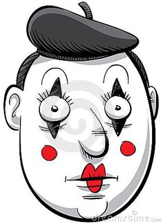 Cartoon Mime by Brett Lamb, via Dreamstime Mime Drawing, Mime Face, Mime Makeup, Cartoon Face, Makeup Secret, Cartoon Faces, Theme Ideas, Cartoon Pics, Creative Makeup