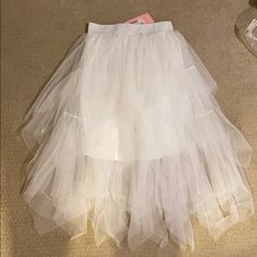 Cute Tulle Skirt To Wear With Tank And Denim Jacket (My Vision). Never Worn, I Just Think I’m Too Tall For This One. And Totally Great For Halloween! Txt Concert, White Tulle Skirt, White Tutu, White Skirt, Women Skirts Midi, White Skirts, Tulle Skirt, Midi Skirt, Denim Jacket