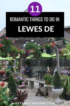 an outdoor patio with potted plants and people sitting at tables in the background text overlay reads 11 romantic things to do in les de