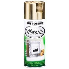 rust - oleum metallic spray paint in white with silver trim on the top and bottom