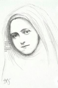 a pencil drawing of a woman's face