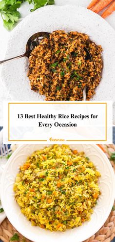 the best healthy rice recipes for every occasion, including carrots and parsley greens