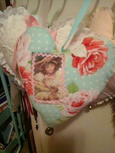 Fabric heart by Kate Stern. Fabric Heart, Handmade Heart, Fire Heart, Diaper Bag