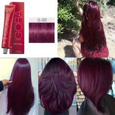 Pelo Color Borgoña, Hair Color Swatches, Red Hair Looks, Hair Color Plum, Dark Purple Hair, Healthy Hair Routine, Dyed Hair Purple, Dramatic Hair