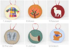 the different ornaments have been made to look like they are from around the webpage