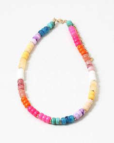 16” + extender Our colorful resin necklace is one not to be missed. This colorful resin necklace makes us so happy with these colors, materials, and effortless joyful feel. Bright and carefree and offers that bright color burst that you are missing. Multicolor Summer Everyday Necklace, Playful Multicolor Beach Necklace, Colorful Adjustable Vibrant Necklace, Rainbow Single Strand Necklace, Colorful Adjustable Vacation Necklaces, Colorful Adjustable Necklaces For Vacation, Trendy Multicolor Necklace For Vacation, Playful Multicolor Everyday Necklaces, Trendy Multicolor Necklaces For Vacation