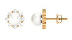 Product Details Add graceful charm to your looks by wearing these Flower Stud Earrings. They speak elegance at every glance, embellished with gorgeous Freshwater Pearl at the center and Round Shape Diamonds adding shine to the floral design. These White Pearl Earrings come with a screw-back closure that keeps them secured in place. Create a statement wherever you go while wearing these Freshwater Pearl Earrings. Product Information SKU SHP-EARRINGS082210279 Weight 1.52 gm (Approximate) FRESHWATE White Pearl Earrings, White Pearl Earring, Freshwater Pearl Earrings, Flower Stud Earrings, Freshwater Pearls Earrings, Flower Stud, Pearl Flower, Flower Earrings Studs, Flower Studs