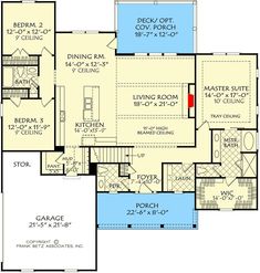 the first floor plan for this house shows the living area and dining room, as well as