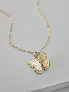 Gold Butterfly Print Jewelry For Gift, Gold Jewelry With Butterfly Print For Gift, Handmade Gold Butterfly Necklace, Luck Necklace, Rose Gold Butterfly, Butterfly Necklace Gold, Good Luck Necklace, Necklace Butterfly, Pretty Jewelry Necklaces