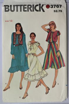 two women's dresses and one woman's blouse sewing pattern, butterick