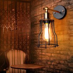 "Adjustable Retro Iron E27 Waterproof Industrial Plug in Wall Sconce Lighting Wall Lamp Wall Light Fixture for Aisle Balcony" Vintage Loft, Kitchen Wall Lights, Industrial Chandelier, Retro Industrial, Industrial Wall Lights, Iron Lamp, Indoor Wall Lights, Industrial Wall, Outdoor Sconces