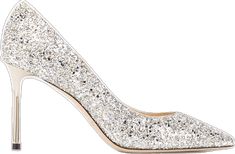 Glamorous Sequined Heels For Formal Occasions, Sequin Pointed Toe Heels For Gala, Silver Formal Court Shoes With Branded Heel, Elegant Sequined Pointed Toe Heels, Formal Sequined Pointed Toe Heels, Luxury Sequined Heels For Wedding, Formal Shimmer Pointed Toe Heels, Elegant Glitter Accents Heels For Gala, Formal Shimmer Heels With Pointed Toe