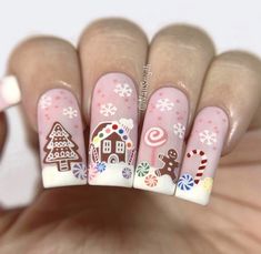 Nail Art Noel, Christmas Nail Art Easy, December Nails, Holiday Nail Designs, Cute Christmas Nails, Christmas Nails Easy, Christmas Gel Nails, Christmas Nails Acrylic, Festival Nails