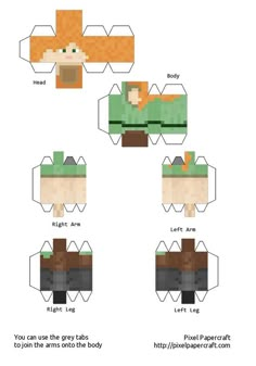 the paper crafting instructions for how to make an origami fox from minecraft