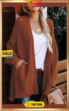 Drop Sleeve Cable Knit Cardigan with Slits Knit Cardigan Pattern, Oversized Sweater Cardigan, Oversized Knit Cardigan, Gilet Long, Long Sleeve Knitted Cardigan, Patterned Cardigans, Chunky Knit Cardigan, Cardigan Long, Knitted Coat