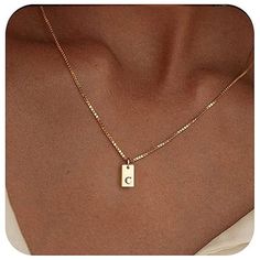 * : Initial C Necklace Length:16.5"+2" , Tag Pendant: About 0.23”*0.39”, With 0.8mm Wide Box Chain, Simple And Stylish * : Add This Dainty Initial Necklace To Your Jewelry Collectionit Can Be Worn Alone Or Layered With Other Necklaces For Most Everyday Outfits. * : Our Gold Initial Necklaces Are Made Of 14k Real Gold Plated Brass. Gold Box Chain Won't Hurt Your Skin While Remaining Strong. * : Choose Your Own Gold Letter Necklace Or That Of Your Loved Ones And Create Your Unique Jewelry. We Offe Gold Initial Necklaces, C Necklace, Initial C, Dainty Initial Necklace, Initial Necklaces, Gold Letter Necklace, Initial Necklace Gold, Gold Letter, Gold Box