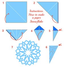 instructions to make paper snowflake