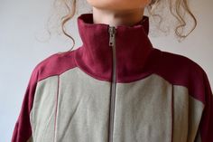 "Bordo workout jacket, vintage bomber, tracksuit, outdoor jacket, 90s activewear, men running jacket, women windbreaker, sports jacket, M/L Vintage bordo workout jacket with gray color block. Jacket has two side pockets and nice high collar to protect you from wind and make you feel cosy! Size: given GB 16, seems like women (L) and men (M) PLEASE CHECK ALL MEASUREMENTS BELLOW: Length: 63 cm/ 25\" Shoulder to shoulder: 64 cm/ 25\" Sleeves: 50 cm/ 20'' Chest: 122 cm/ 48\" Condition: excellent Fabr Oversized Winter Workout Outerwear, Athleisure Cotton Track Jacket With Pockets, Cotton Athleisure Track Jacket With Pockets, Sporty Tracksuit For Outdoor Fall Activities, Sportswear Track Jacket With Relaxed Fit And Long Sleeves, Cotton Sportswear Windbreaker For Fall, Cotton Sportswear Track Jacket With Pockets, Cotton Long Sleeve Windbreaker Sportswear, Relaxed Fit Long Sleeve Track Jacket