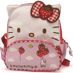 Hello Kitty Kawaii Children’s Strawberry Backpack Travel Bag Kids Large Capacity  | eBay Hello Kitty School Bag, Hello Kitty School, Hello Kitty Backpack, Kitty Backpack, Cute School Bags, Hello Kitty Merchandise, Charmmy Kitty, Kawaii Backpack, Hello Kitty Bag