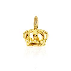 This mini regal replica crown charm in 14k gold vermeil is fit for any English or royalty lover and makes a noble gift for the queen in your life. Gold Regal Teardrop Crown, Regal Gold Teardrop Crown, Gold Crown Gift With Structured Shape, Gold Crown For Gift With Structured Shape, Gold Tall Crown As Gift, Gold Structured Crown For Gift, Elegant Tall Gold Crown, Gold Regal Crown With Pinched Shape, Regal Gold Crown With Pinched Shape