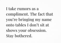 the words are written in black and white on a piece of paper that says, i take runners as a compliment