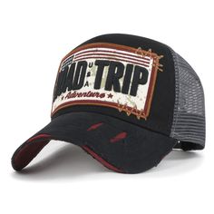 PRICES MAY VARY. Style: classic mesh hat baseball cap with snapback closure Trim: USA flag & vehicle license plate design ROAD TRIP embroidery in front / enjoy the ride in the back Brim: vintage distressed curved, especially torn to showcase the hipster road trip backpacker feel. Crown: well made structured round crown dad hat. inner of cap is lined with sweatband for optimal wearing comfort. Inner band: m 58cm(7 1/4) xl 61cm (7 5/8) / brim width: approx. 2.75"/7 cm ililily PREMIUM ROAD TRIP Vin Trash Fashion, Customized Shoes, License Plate Designs, Baseball Caps Fashion, Enjoy The Ride, Mesh Hat, Hat Baseball, Plate Design, Mens Casual