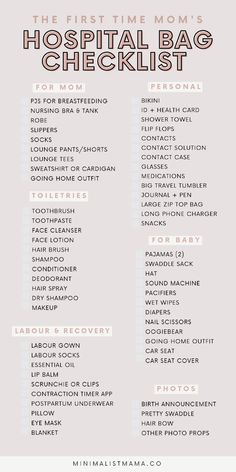 the best time moms hospital bag checklist