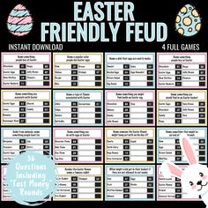 an easter egg hunt for the family to play with is shown in this printable game