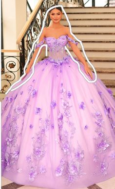 Amarra 54224 - 3D Floral Embellished Sheer Bodice Ballgown Lilac Pink, Ball Gowns, Lilac, Bodice, Couture, Collage, Floral, Pink, Pins