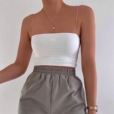 Activewear Gym Tank Tops Skinny Slim Bralette Streetwear OG0687 Looks Hip Hop, Tennis Skirt Outfit, Diy Vetement, Shein Outfits, Grunge Look, Elegante Casual, Crop Top Outfits, Cute Crop Tops, Bralette Tops