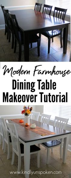 the modern farmhouse dining table makeover