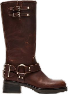 Brown Leather Knee High Boots, Engineer Boots, Steve Madden Store, Apparel Merchandising, Design Square, Leather Socks, 2 Inch Heels, Mid Calf, Knee High Boots