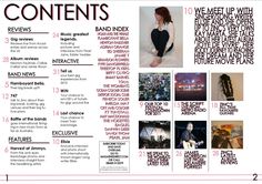 the contents of a concert brochure are shown