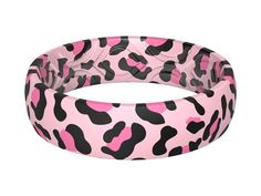 a pink and black leopard print rubber bracelet