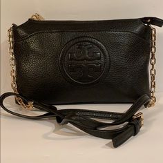 Tory Burch Crossbody Bag Color Black With Gold Hardwares And Adjustable Strap, Soft Leather Great Conditions. Tory Burch Crossbody Bag, Tory Burch Crossbody, Tory Burch Bags, Tory Burch Bag, Rebecca Minkoff Mac, Gold Hardware, Soft Leather, Crossbody Bags, Tory Burch