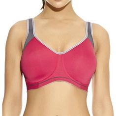 Nwt Freya 32h Us Sonic Underwire Molded Spacer Sports Bra Aa4892 Red 102820 Freya Sonic Underwire Molded Spacer Sports Bra Aa4892 32d Usa Red Step Up Your Performance In This Cool, Comfortable, Seamless Sports Bra With Great Support And A Versatile J-Hook Back. Inner Cup Support Slings Are Made Of Coolmax Which Dries Five Times Faster And Wicks Moisture Away From The Body. Gives Full Coverage. Contour Bra Has Wide Curvature Underwires That Support The Breasts And Are Lower At Underarm For Comfor Padded Activewear For Sports Events, Red Breathable Sports Bra, Red Sportswear Sports Bra, Red Moisture-wicking Sports Bra, 32d Bra, Seamless Sports Bra, Sport Bh, Moisture Wicking Fabric, Step Up