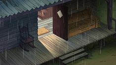 an image of a room in the rain