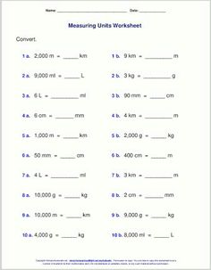 printable worksheet for measuring units