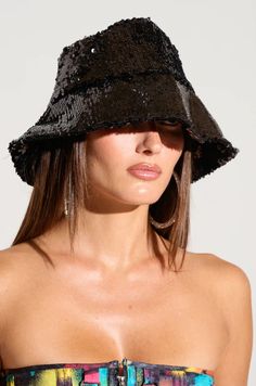 TIME TO SHINE SEQUIN BUCKET HAT IN BLACK – AKIRA Hat Silhouette, Never A Dull Moment, To Shine, Black Sequins, Bucket Hat, Sequin, Hats, Black